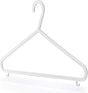 HANGERWORLD White Plastic Hangers 10 Pack - 14inch No Shoulder Bump, Slim Space-Saving Hanger V1258-DP02-E-186