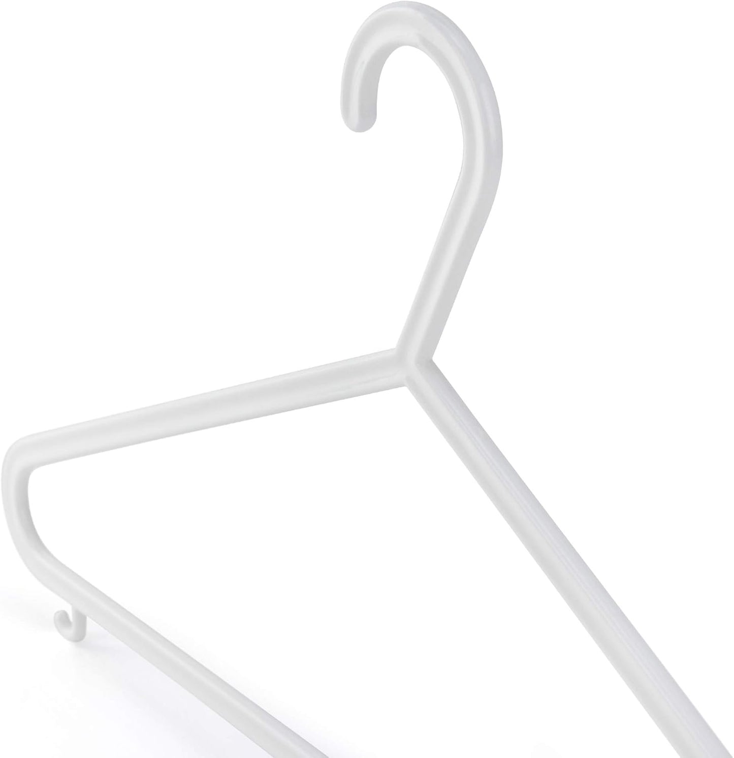 HANGERWORLD White Plastic Hangers 10 Pack - 14inch No Shoulder Bump, Slim Space-Saving Hanger V1258-DP02-E-186