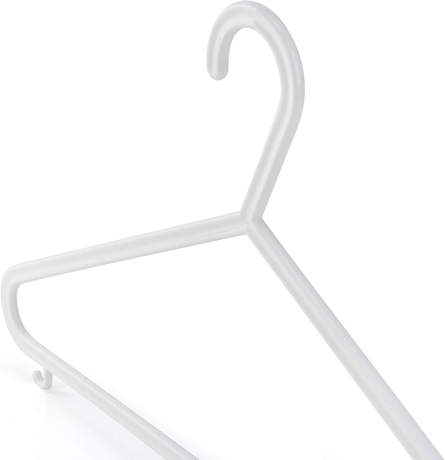 HANGERWORLD White Plastic Hangers 10 Pack - 14inch No Shoulder Bump, Slim Space-Saving Hanger V1258-DP02-E-186