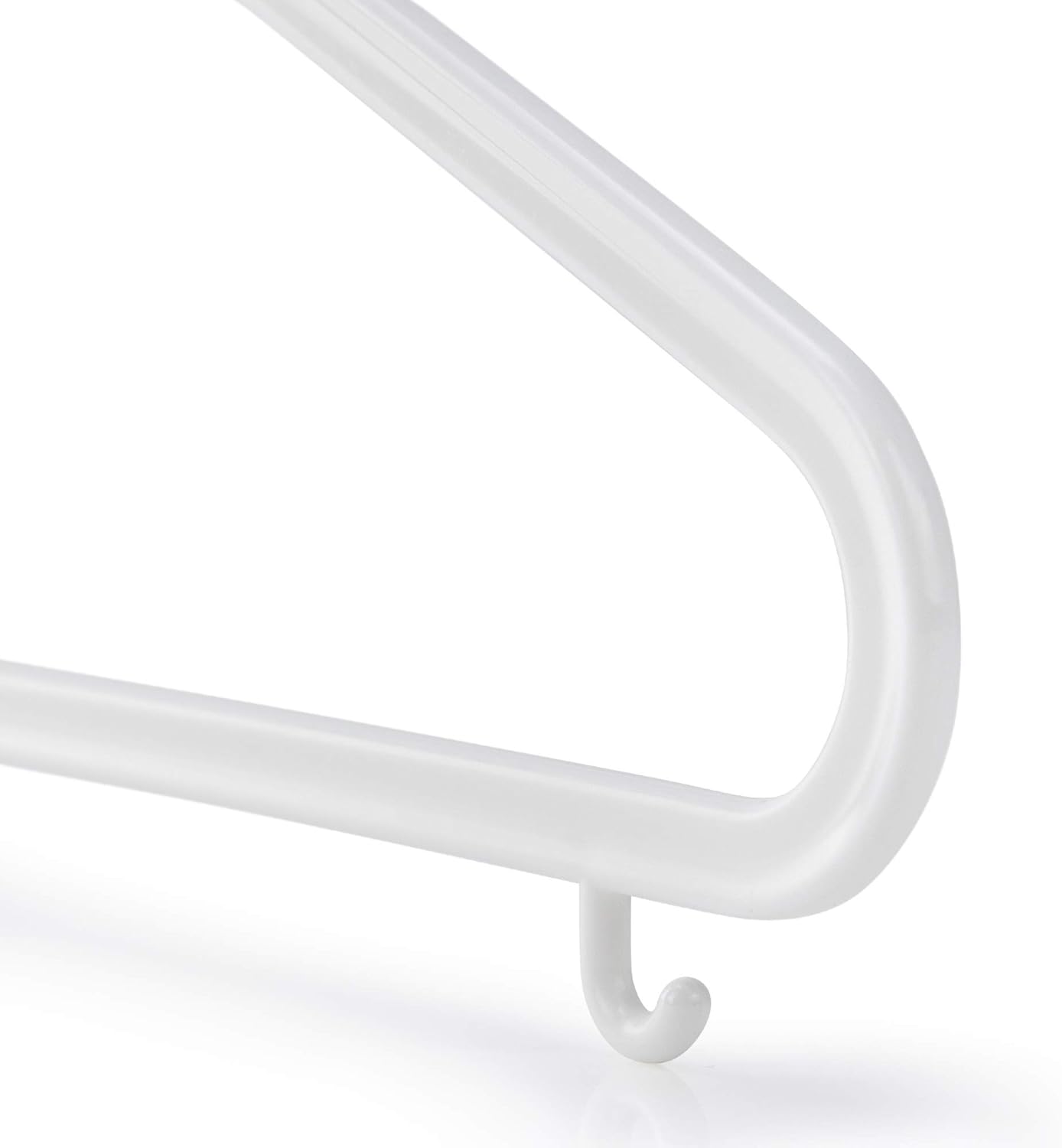 HANGERWORLD White Plastic Hangers 10 Pack - 14inch No Shoulder Bump, Slim Space-Saving Hanger V1258-DP02-E-186