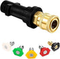 High Pressure Washer Gun Adapter 1/4" Spray Nozzle Tips Sets Brass Female Quick Connector for Karcher k2 k3 V1258-DP02-E-192