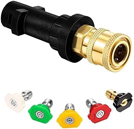 High Pressure Washer Gun Adapter 1/4" Spray Nozzle Tips Sets Brass Female Quick Connector for Karcher k2 k3 V1258-DP02-E-192