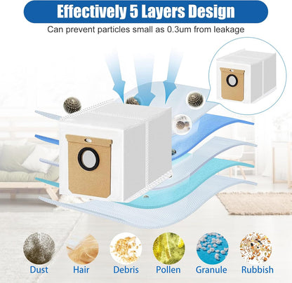 12 Pack Replacement Vacuum Dust Bags for Eufy L50 SES & L60 SES Self-Empty Station - 3.5L Large Capacity V1258-DP02-E-198