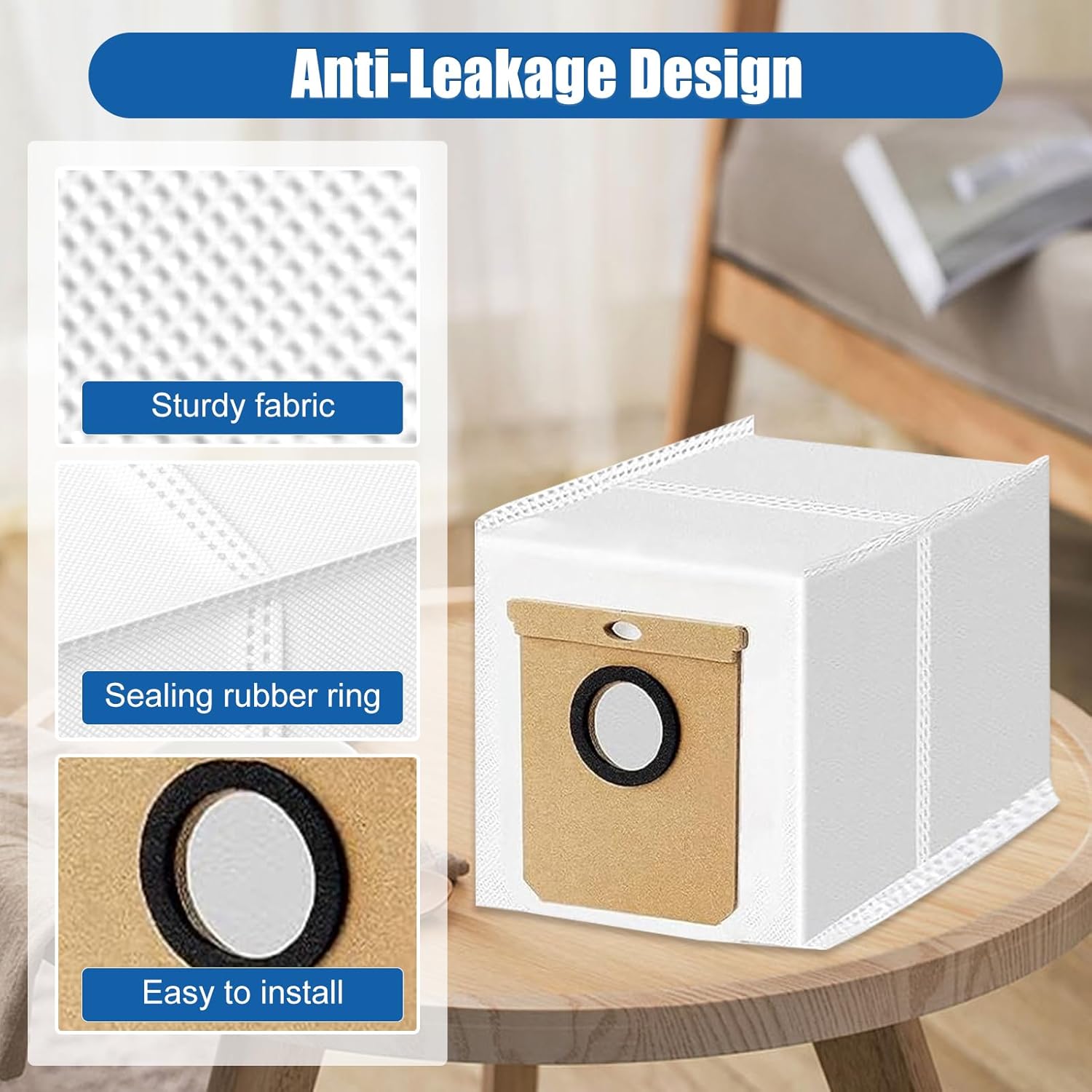 12 Pack Replacement Vacuum Dust Bags for Eufy L50 SES & L60 SES Self-Empty Station - 3.5L Large Capacity V1258-DP02-E-198