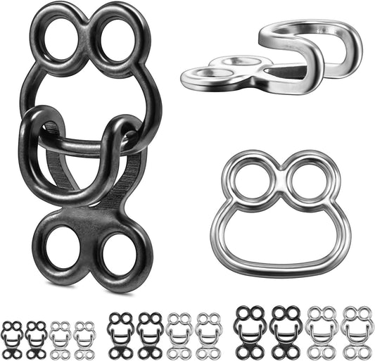60 Set Hooks and Eyes for Sewing, Clothing Hook Replacement Clasps, Hook and Eye Closures for Fur Coats V1258-DP02-E-20