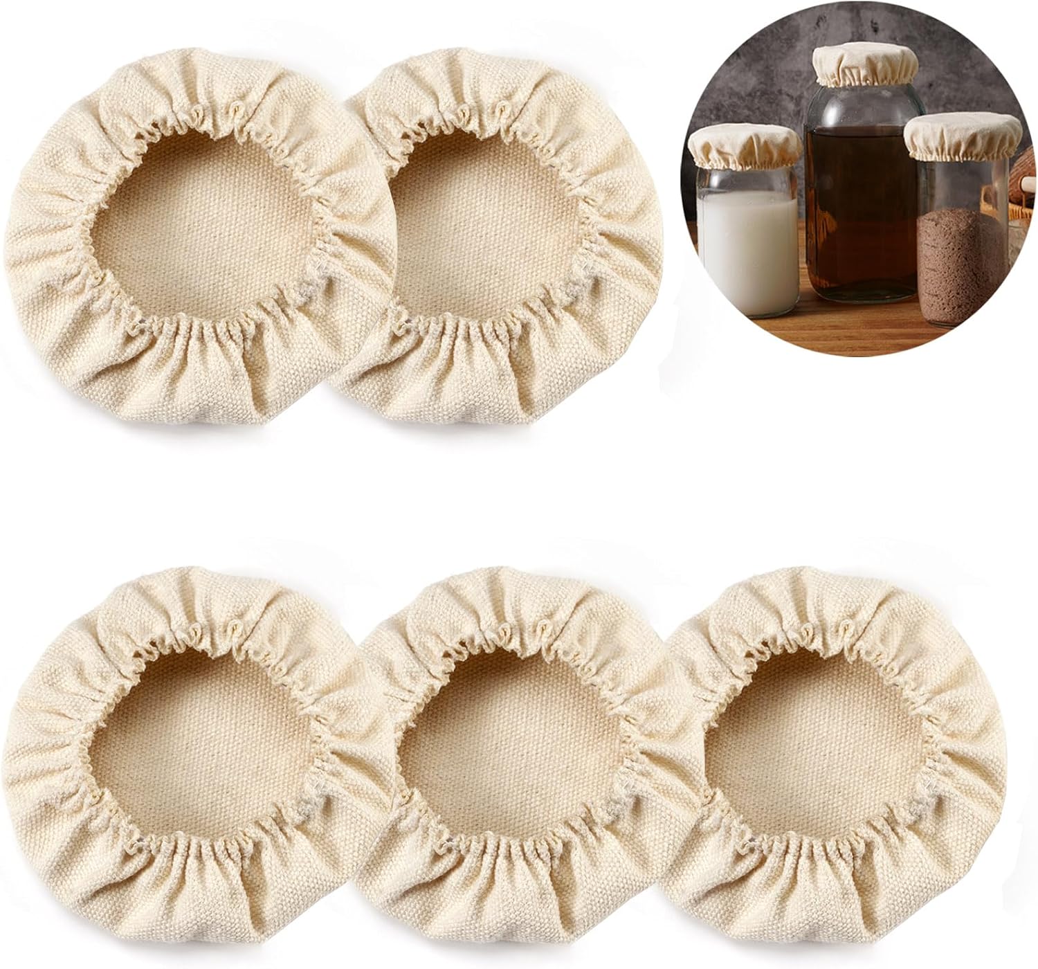 Cloth Covers for Sourdough Starter Jars Or Kombucha Kefir Fermentation Cheese Fabric Lids, Fit Jars Mouth V1258-DP02-E-203
