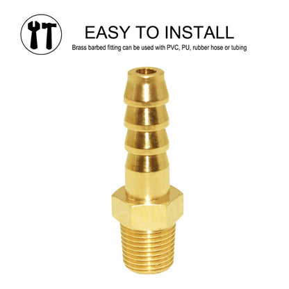 5 Pcs Hose Barb Fittings 1/8" Barb to 1/8" NPT Male Thread Brass Metals Adapter Connector V1258-DP02-E-206
