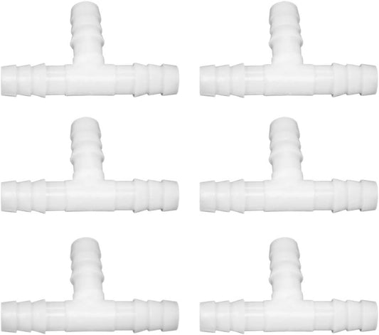 Plastic 1/2" ID Hose Barb Fittings, Equal Barbed Tee Pipe Connectors 3 Way Joint Splicer Mender Union Adapter V1258-DP02-E-208