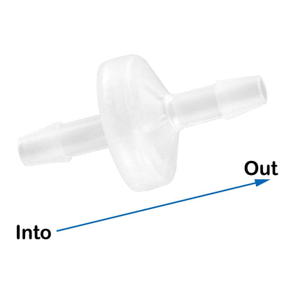 5 Packs Check Valve 1/8"(3MM) One-Way PVDF Plastic Hose Barb for Liquid Air V1258-DP02-E-209