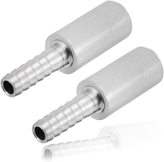 Stainless Steel Aeration Stone, 0.5 Micron Diffion Stone with 1/4" Hose Barb, Stainless Steel Aeration V1258-DP02-E-210