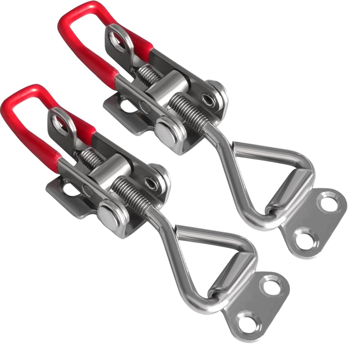Toggle Latch Clamp 4001 with Lock Hole, 304 Stainless Steel Adjtable Heavy Duty Pull Hasp Latches For Smoker V1258-DP02-E-212