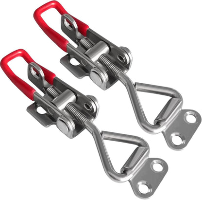 Toggle Latch Clamp 4001 with Lock Hole, 304 Stainless Steel Adjtable Heavy Duty Pull Hasp Latches For Smoker V1258-DP02-E-212