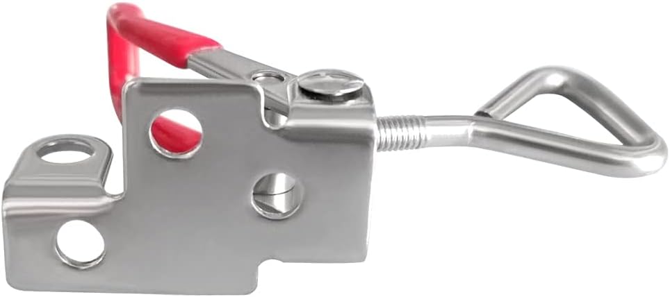 Toggle Latch Clamp 4001 with Lock Hole, 304 Stainless Steel Adjtable Heavy Duty Pull Hasp Latches For Smoker V1258-DP02-E-212