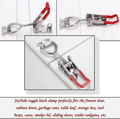 Toggle Latch Clamp 4001 with Lock Hole, 304 Stainless Steel Adjtable Heavy Duty Pull Hasp Latches For Smoker V1258-DP02-E-212
