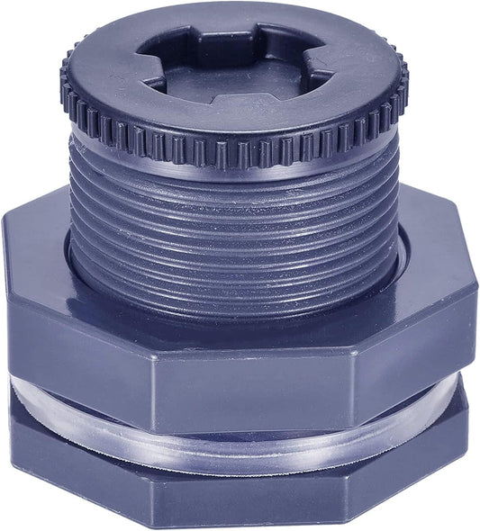 2" Female PVC Bulkhead Fitting with Plug Silicon Seal Gasket Water Tank Connector for 3 Inch Hole Saw Rain V1258-DP02-E-213