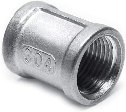 3/4" Female NPT Coupling, 1-1/2" Length Stainless Steel Coupler Cast Pipe Fitting(Pack of 2) V1258-DP02-E-218
