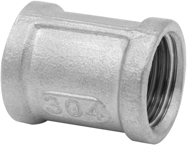 3/4" Female NPT Coupling, 1-1/2" Length Stainless Steel Coupler Cast Pipe Fitting(Pack of 2) V1258-DP02-E-218