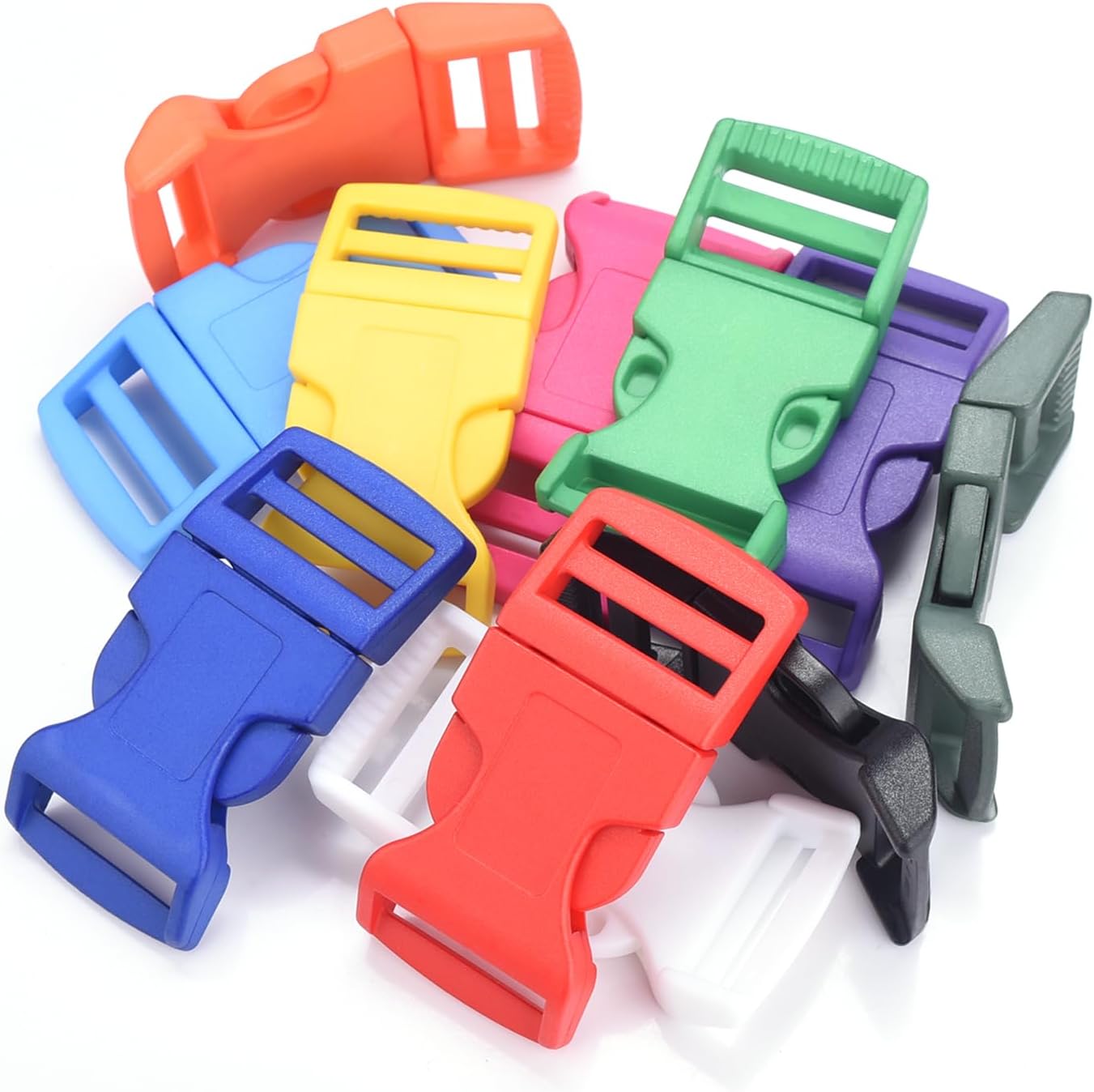 CooBigo 10Pack 1"(26mm) Contoured Plastic Side Release Buckles, Paracord Buckles for Backpack Straps Paracord V1258-DP02-E-22