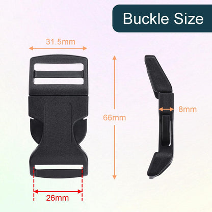 CooBigo 10Pack 1"(26mm) Contoured Plastic Side Release Buckles, Paracord Buckles for Backpack Straps Paracord V1258-DP02-E-22