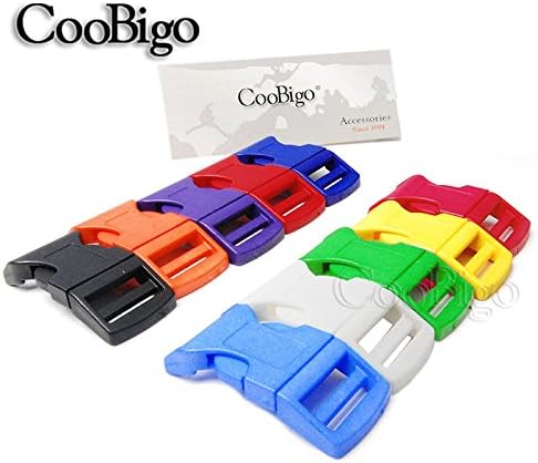 CooBigo 10Pack 1"(26mm) Contoured Plastic Side Release Buckles, Paracord Buckles for Backpack Straps Paracord V1258-DP02-E-22