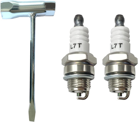 L7T Spark Plug with Chainsaw Scrench Wrench Tool, Replaces BPM7A BPMR7A RCJ6Y RCJ7Y BM6A CJ8 WSR5F for 33cc V1258-DP02-E-221