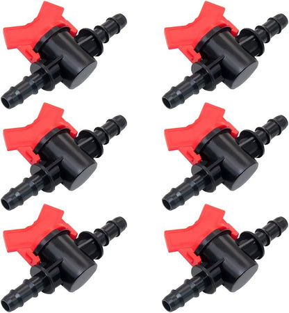 3/4" Drip Irrigation Switch Valve Barbed Ball Valve for Garden Drip Irrigation Aquarium (6 Pcs) V1258-DP02-E-222
