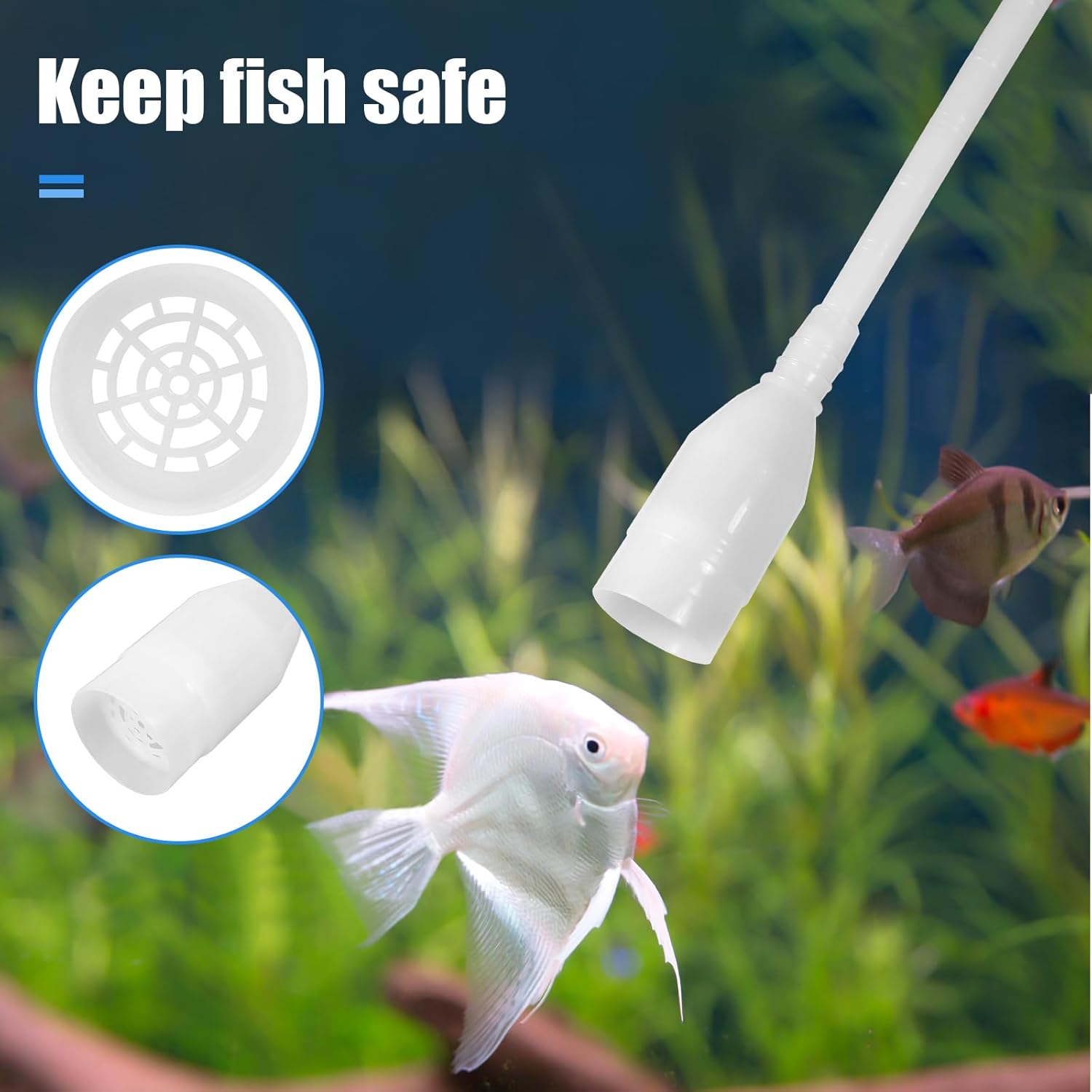 Aquarium Vacuum Siphon, Fish Tank Water Changer, Gravel Cleaner, Hand Pump V1258-DP02-E-249