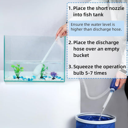 Aquarium Vacuum Siphon, Fish Tank Water Changer, Gravel Cleaner, Hand Pump V1258-DP02-E-249