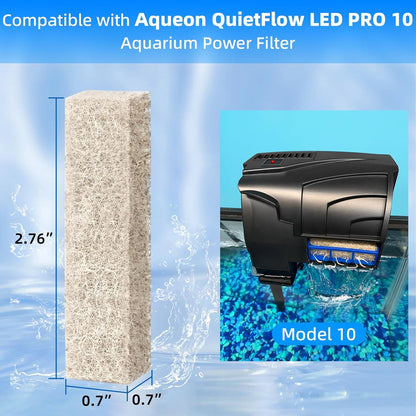 12-Pack Replacement Ammonia Reducer Pads Compatible with Aqueon QuietFlow 10 LED PRO and SmartClean 10-20 V1258-DP02-E-250