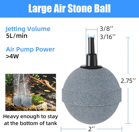 Air Stones for Ponds 2 Inch, Long Lasting Aerator Oxygen Differ, Air Pump Accessories for Aquariums, Fish V1258-DP02-E-252