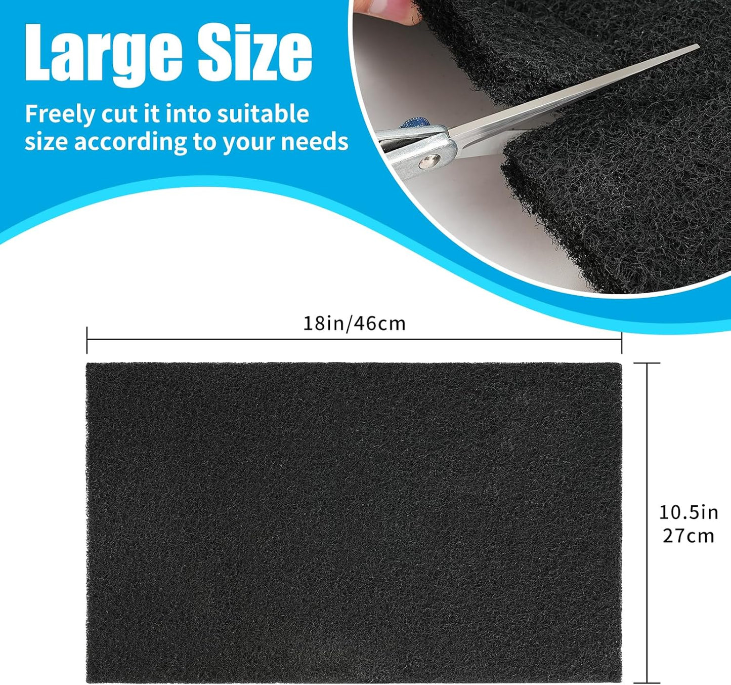 Aquarium Activated Carbon Filter Media Pad for Fish Tank Pond Canister Filter (10.5" x 18") V1258-DP02-E-253