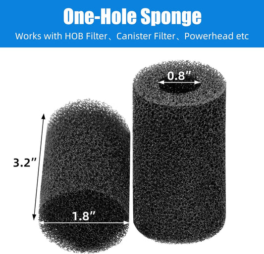 12-Pack Pre-Filter Sponge for Aquarium Shrimp Fry Fish Tank Filter 0.8 Inch Intake, Replacement Foam Cover V1258-DP02-E-258