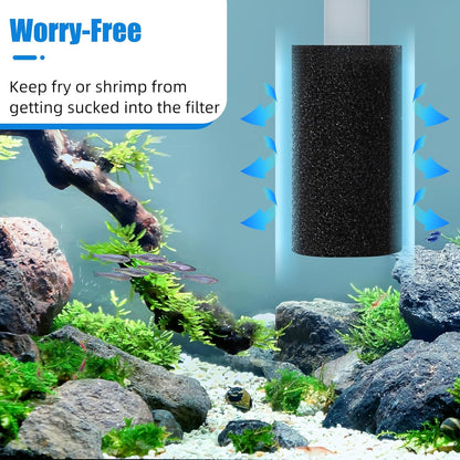 12-Pack Pre-Filter Sponge for Aquarium Shrimp Fry Fish Tank Filter 0.8 Inch Intake, Replacement Foam Cover V1258-DP02-E-258