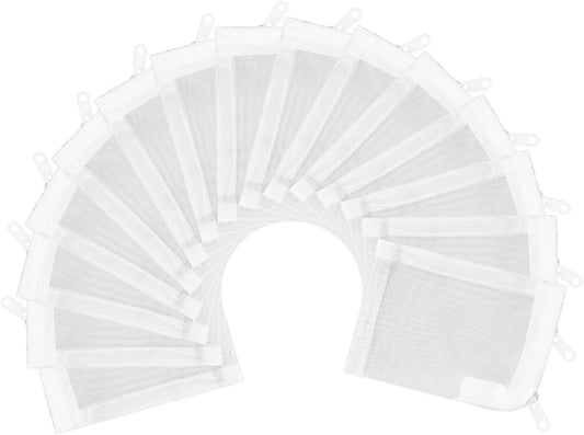 Aquarium Filter Media Bags 15pcs Fish Tank Extra Fine 100 Micron Mesh Bags with Plastic Zipper for Activated V1258-DP02-E-260