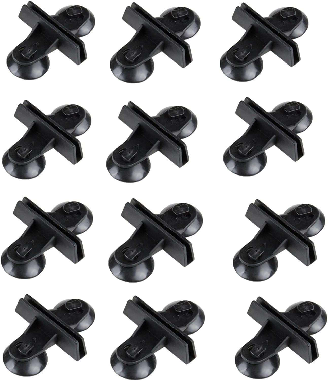 12 Pack Aquarium Divider, Suction Cup Divider Black, Plastic Sheet Isolation Holder for Fish Tank V1258-DP02-E-261