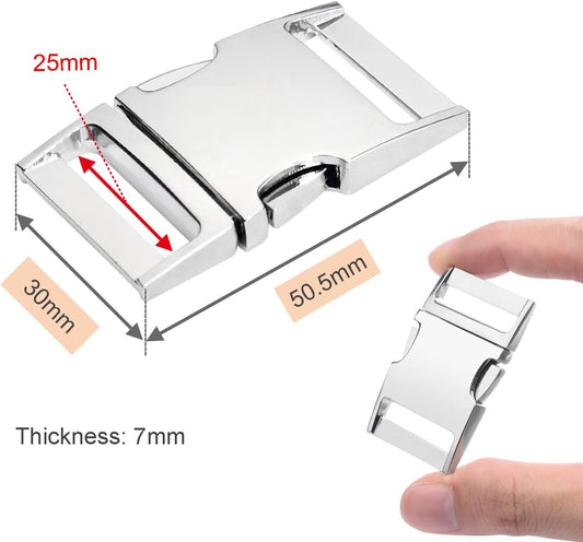 CooBigo Metal Side Release Buckle Webbing Buckle Paracord Bracelet Clasps for Leather Strap Dog Collars V1258-DP02-E-27