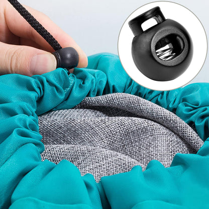 CooBigo 50Pack Single Hole Round Plastic Cord Locks, Spring Toggle Stopper for Drawstring Paracord Elastic V1258-DP02-E-28