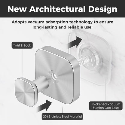 Shower Hooks for Inside Shower,Reable Suction Cup Hooks for Glass Window,Mirror,Removable Towel Hooks for V1258-DP02-E-300