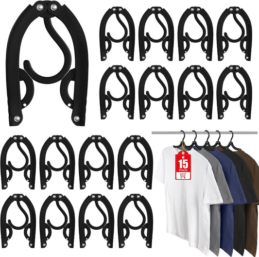 15 Pcs Travel Hangers Portable Foldable Travel Hanger Organizer, Plastic Cruise Ship Accessories Essentials V1258-DP02-E-308