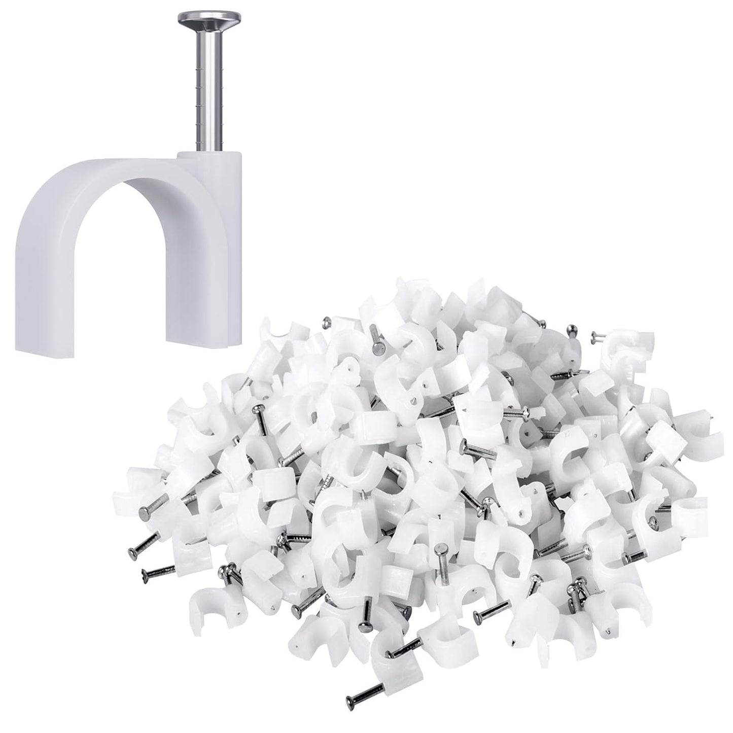 200 Pcs Cable Clips Nail in, Cord Clips Ethernet Cables Wire Wall Clips Cable Straps Cables Tacks Cable Nails V1258-DP02-E-310