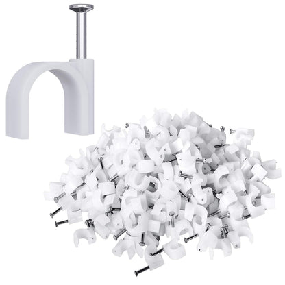 200 Pcs Cable Clips Nail in, Cord Clips Ethernet Cables Wire Wall Clips Cable Straps Cables Tacks Cable Nails V1258-DP02-E-310