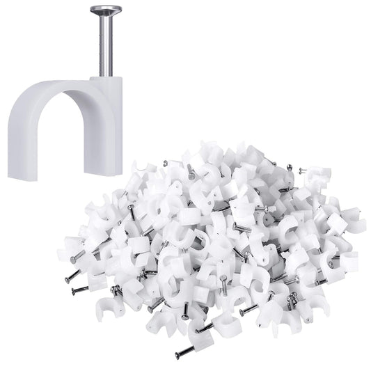 200 Pcs Cable Clips Nail in, Cord Clips Ethernet Cables Wire Wall Clips Cable Straps Cables Tacks Cable Nails V1258-DP02-E-310