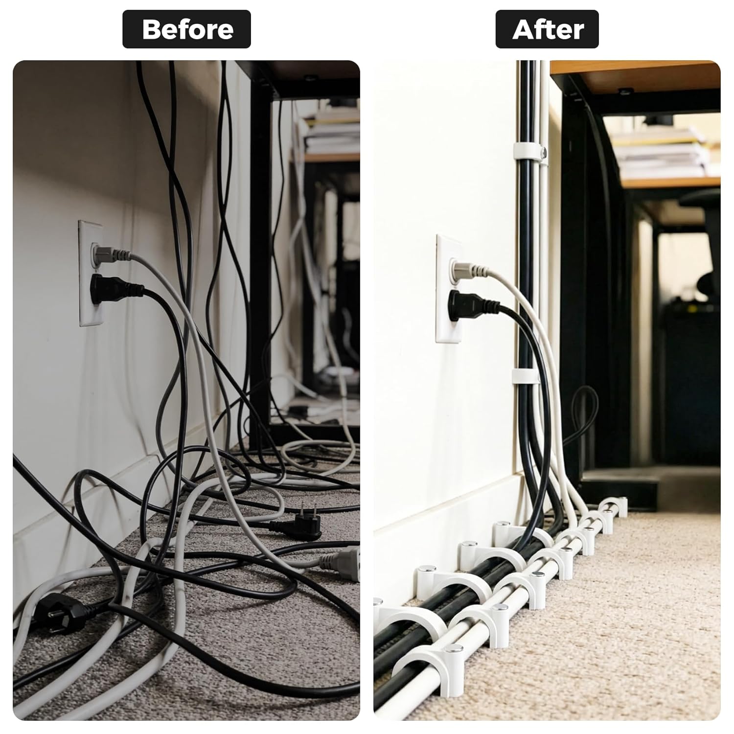 200 Pcs Cable Clips Nail in, Cord Clips Ethernet Cables Wire Wall Clips Cable Straps Cables Tacks Cable Nails V1258-DP02-E-310