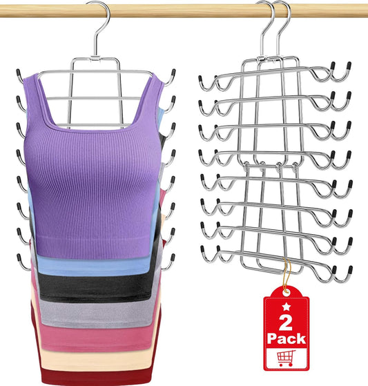 2Pcs Tank Top Hangers Space Saving Hanger Organizer Bra Hangers for Closet Organizer 360 degrees Rotating V1258-DP02-E-311