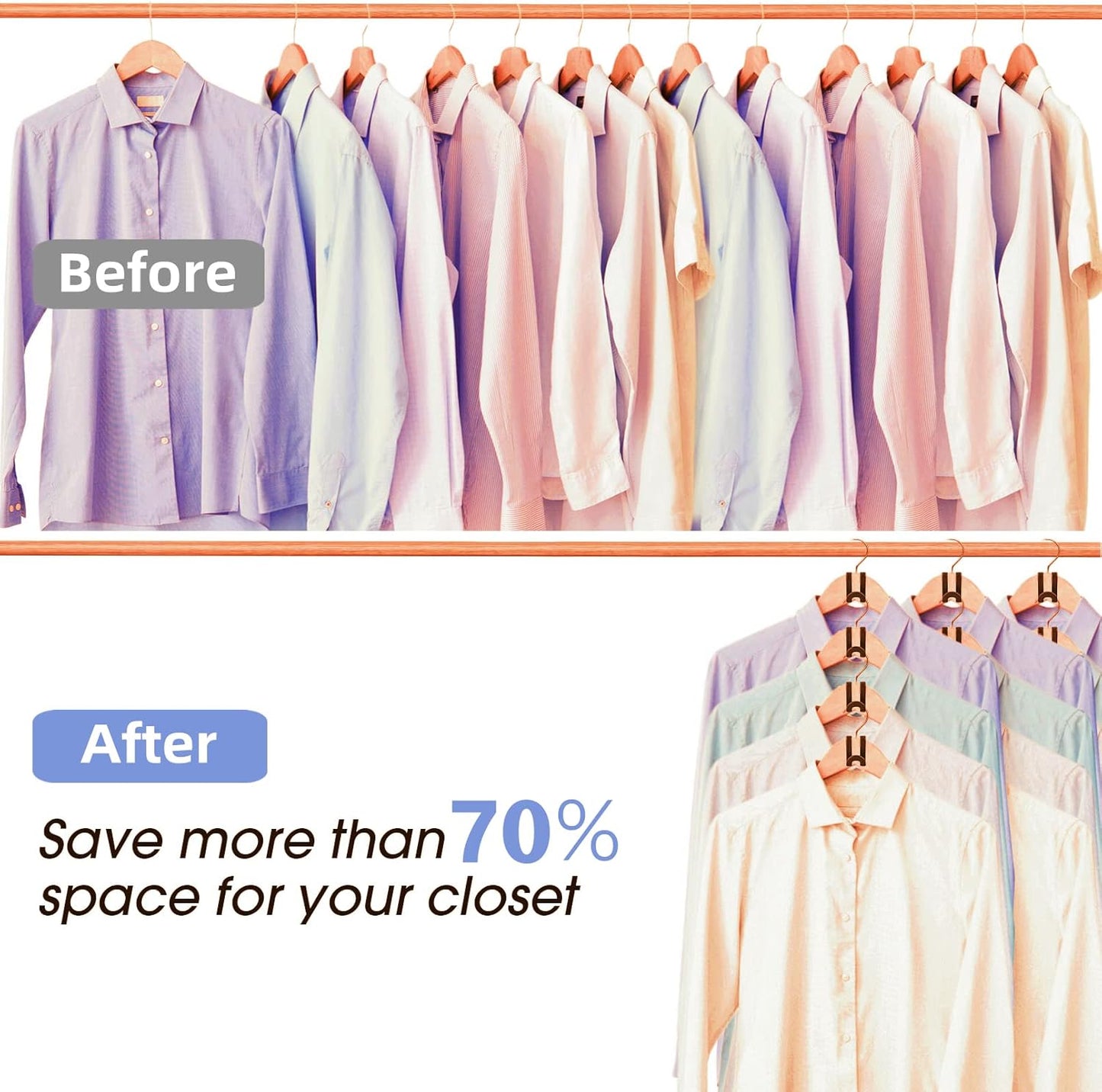 100Pcs Space Saving Hanger Hooks, Plastic Clothes Hanger Connector Hooks, Heavy Duty Space Saver Hanger V1258-DP02-E-312