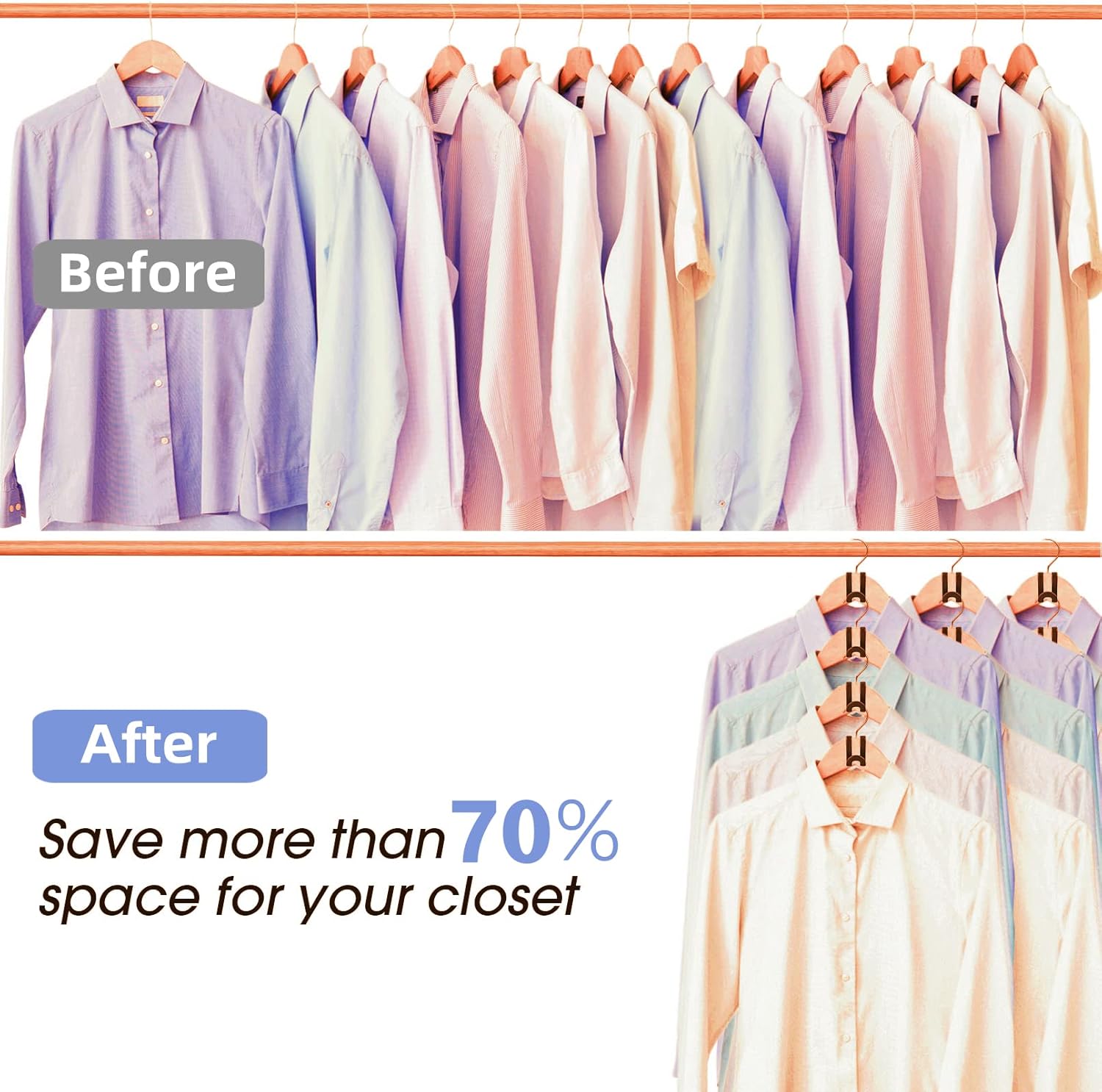 100Pcs Space Saving Hanger Hooks, Plastic Clothes Hanger Connector Hooks, Heavy Duty Space Saver Hanger V1258-DP02-E-312