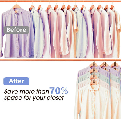 100Pcs Space Saving Hanger Hooks, Plastic Clothes Hanger Connector Hooks, Heavy Duty Space Saver Hanger V1258-DP02-E-312