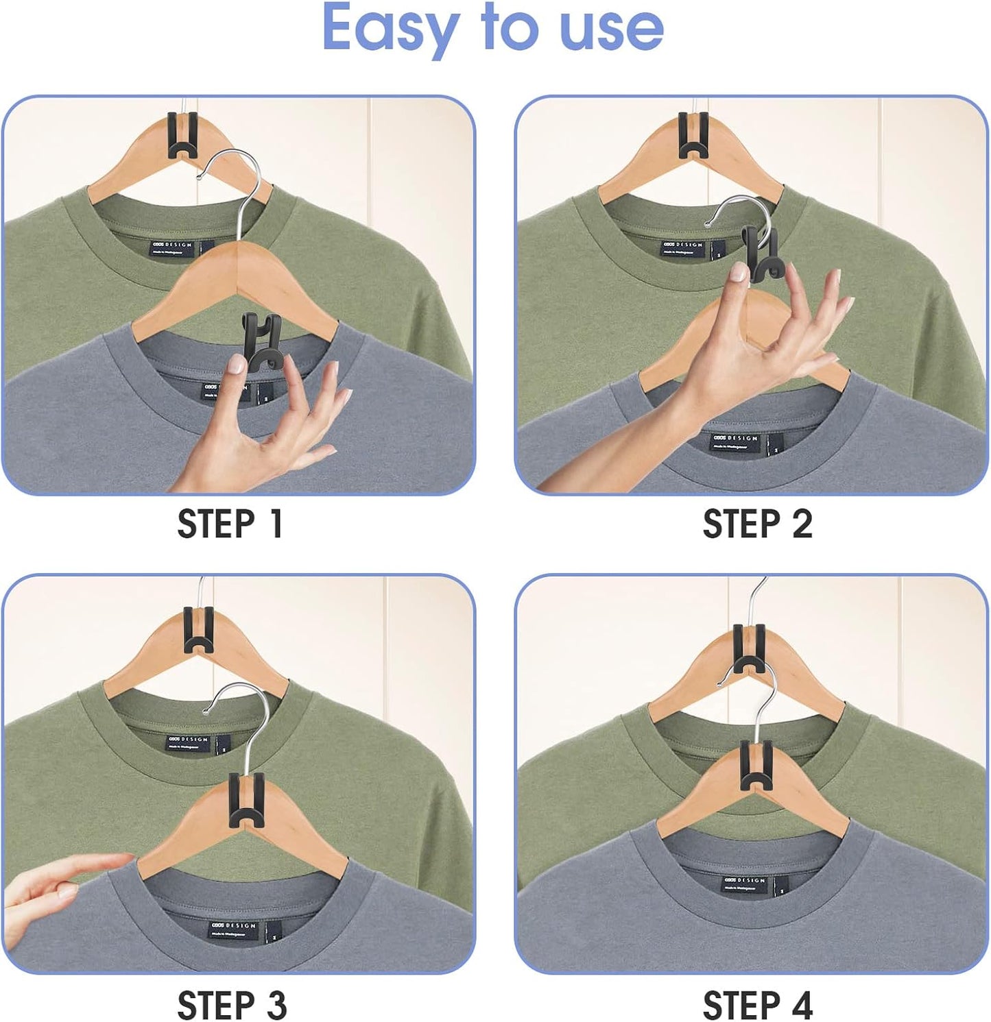 100Pcs Space Saving Hanger Hooks, Plastic Clothes Hanger Connector Hooks, Heavy Duty Space Saver Hanger V1258-DP02-E-312