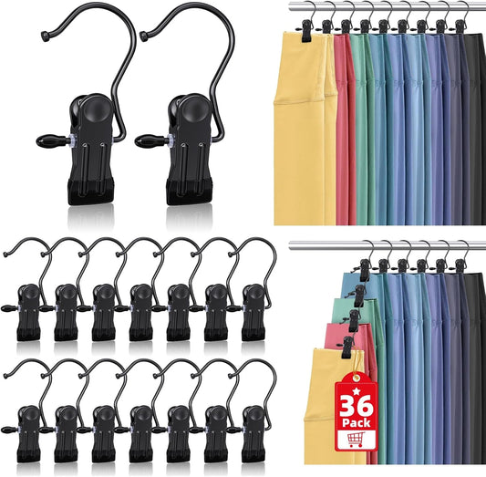 36 Pack Boot Hangers Clips for Closet, Laundry Hooks Hanging Clips Pants Hangers with Clips Legging Organizer V1258-DP02-E-316