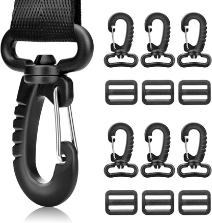 CooBigo 1" Plastic Clip Snap Hook Replacement Buckles Tri-Glide for Webbing Strap Crafting Accessories 6 Set V1258-DP02-E-32